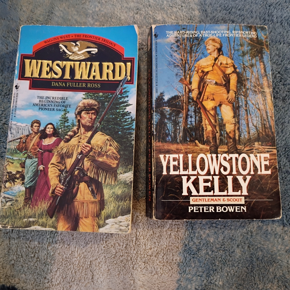 VTG 90s Bantam‎ Books Westward! & Yellowstone Kelly PB Western Novel Bundle